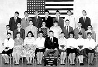 1st Row: Mr. Turo; far right: Iris Diaz.  2nd Row: left: Robert Arlotta, Jack Cohen (Harpo), 2nd from right: George Kuse. 3rd Row: 2nd from left: Roger Zipparo