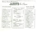 Jahn's Menu -  Banana Splits = .65 !!!